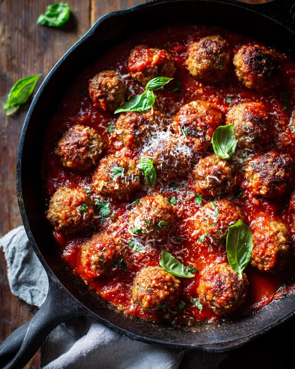 Italian Herb Beef Meatballs in Tomato Sauce - detail 2
