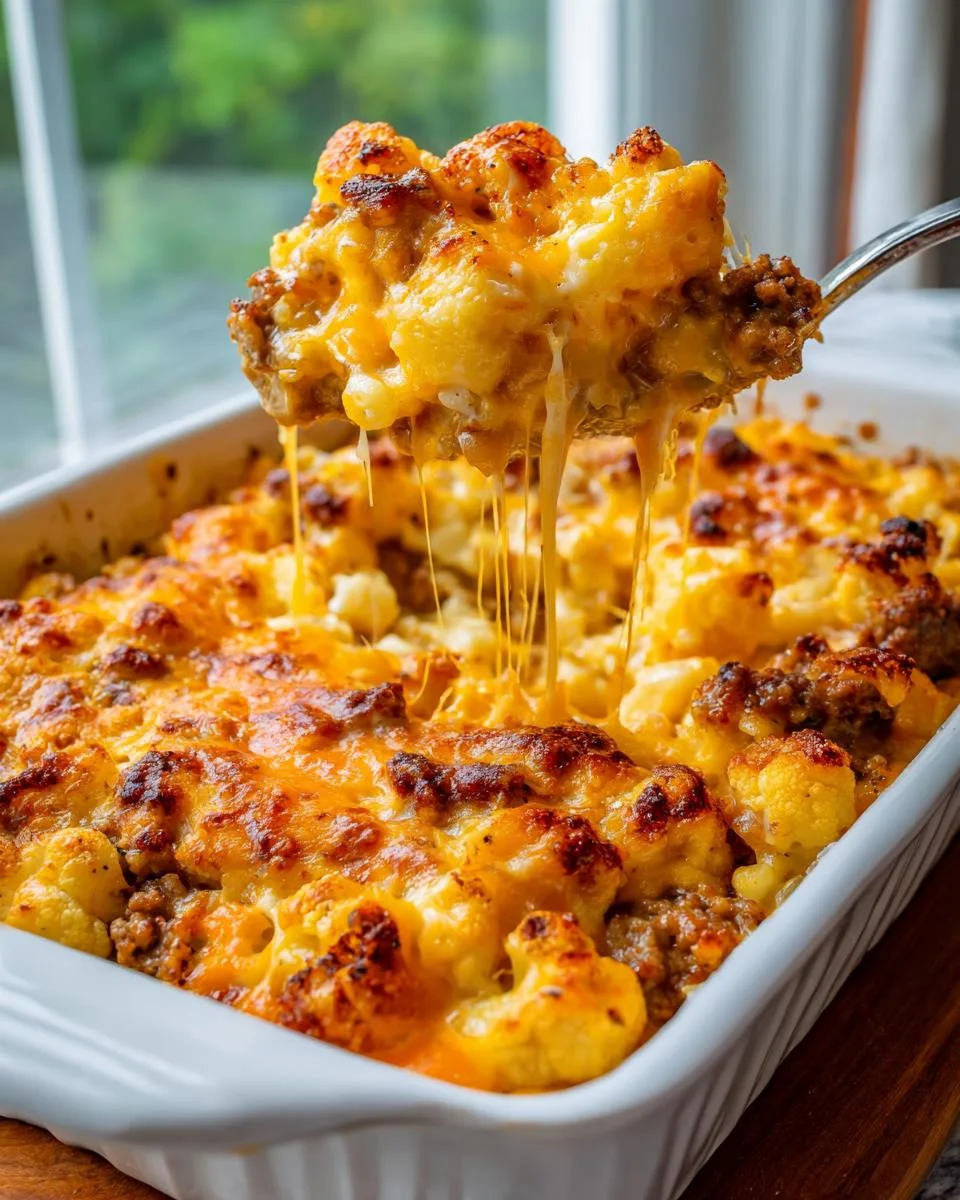 Keto Cheeseburger Cauliflower Mac - detail 1