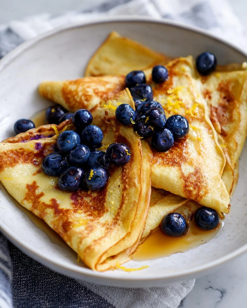 Lemon Blueberry Cottage Cheese Crepes - detail 1