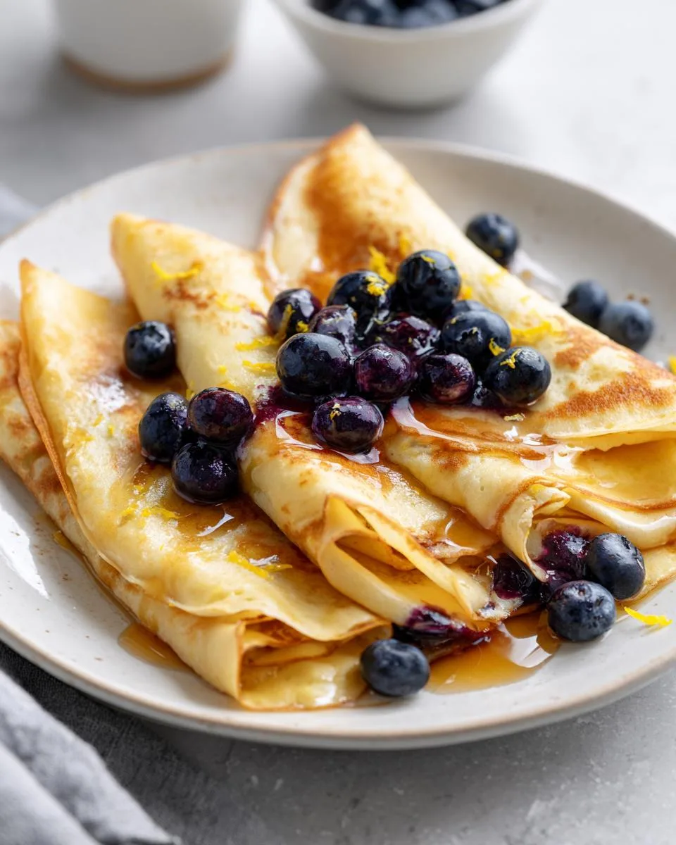 Lemon Blueberry Cottage Cheese Crepes - detail 2