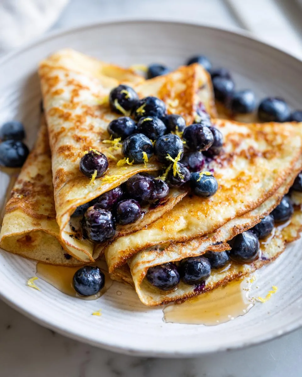 Lemon Blueberry Cottage Cheese Crepes - detail 3