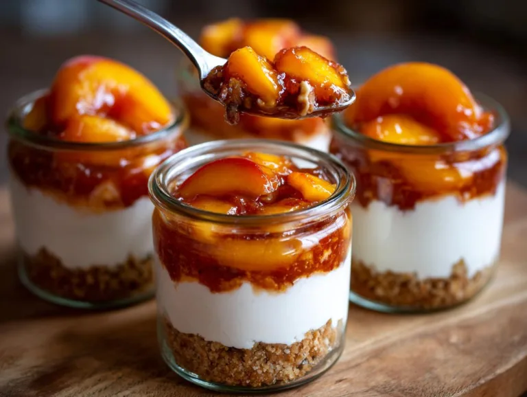 No-Bake Peach Cheesecake Cups