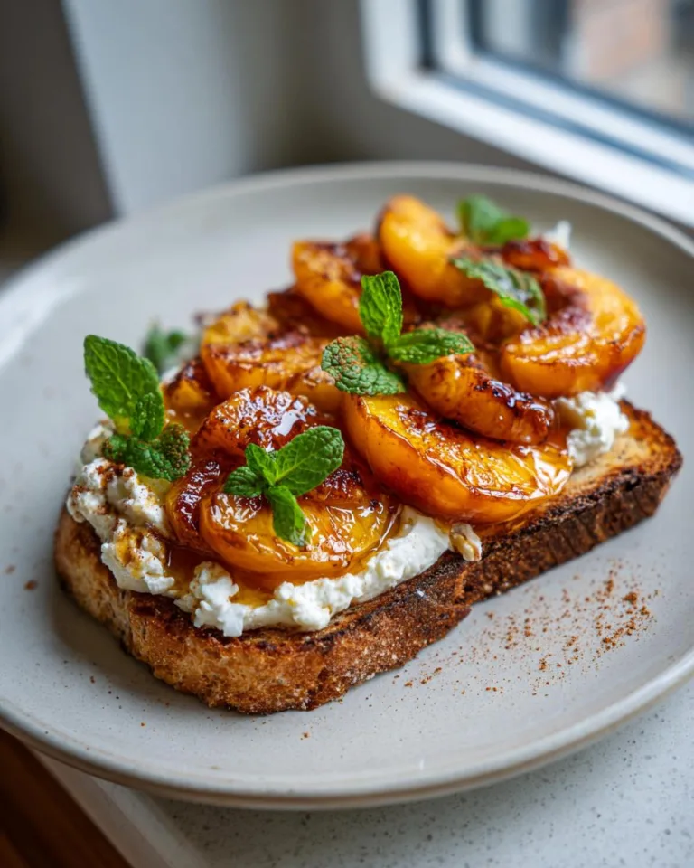 Viral Air Fryer Peach Toast