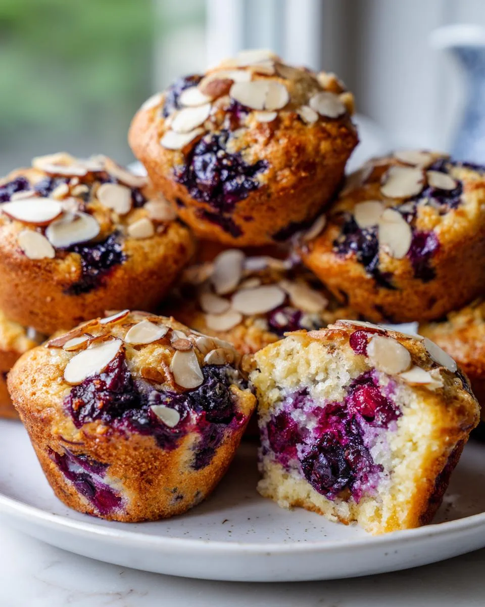 Wild Blueberry Almond Cottage Cheese Muffins - detail 1