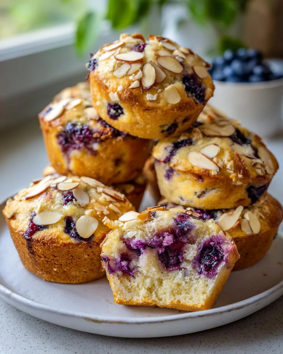 Wild Blueberry Almond Cottage Cheese Muffins - detail 2