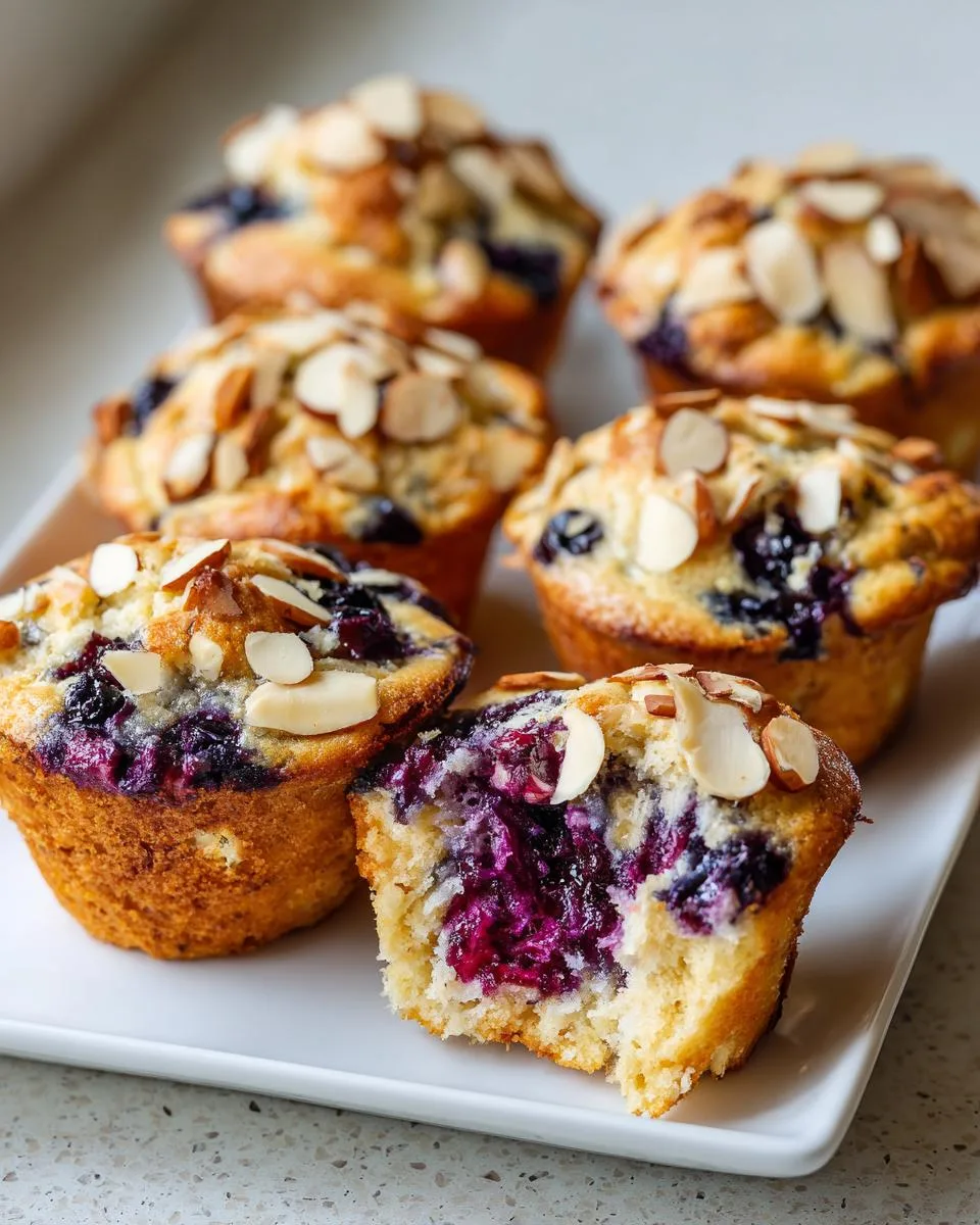 Wild Blueberry Almond Cottage Cheese Muffins 8g Protein