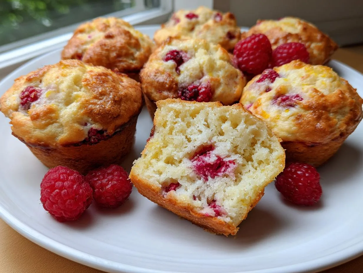 Cottage Cheese Lemon Raspberry Yogurt Muffins With 7g Protein