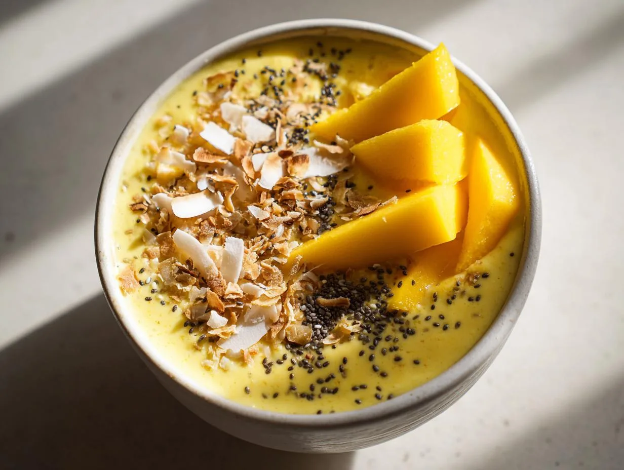 Cottage Cheese Mango Coconut Smoothie Bowl: 5-Minute Bliss